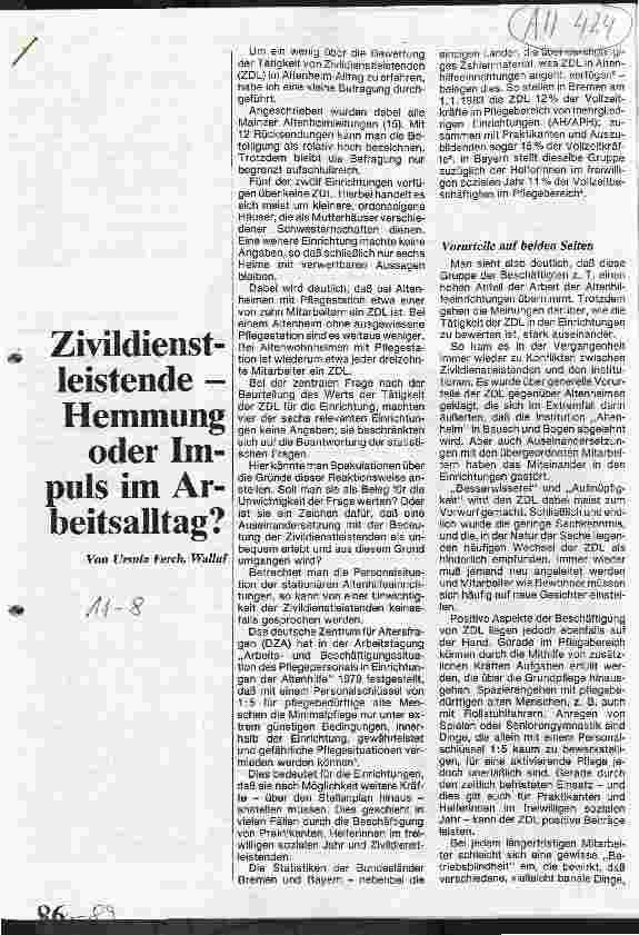 Vorschauseite 1: Zivildienstleistende - Hemmung oder Impuls im Arbeitsalltag?