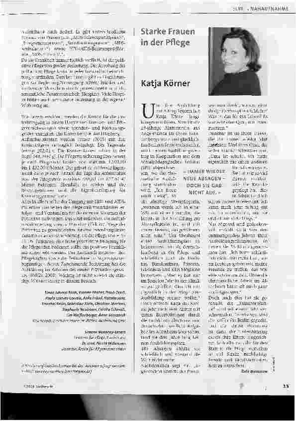 Vorschauseite 3: Betreuung von HlV-Infizierten in DeutschlandEin Pflegeschüler-Projekt in Hamburg