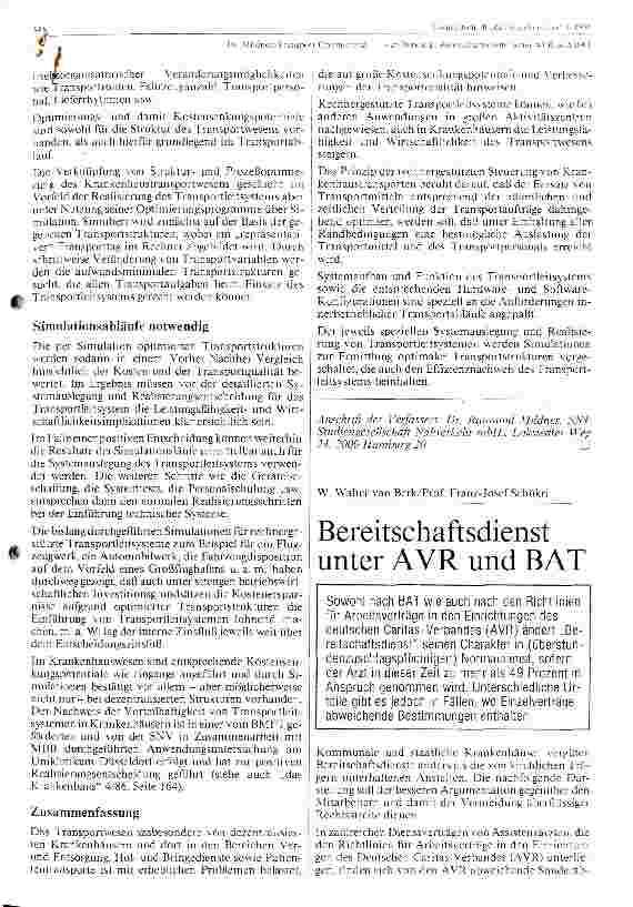 Vorschauseite 1: Bereitschaftsdienst unter AVR und BAT