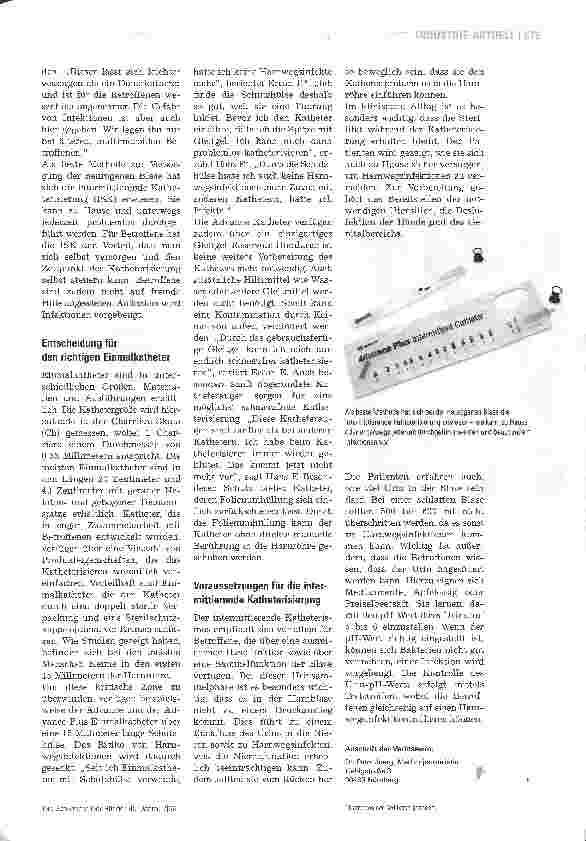 Vorschauseite 2: Neurogene BlaseIntermittierende Katheterisierung sorgt für optimale Versorgung