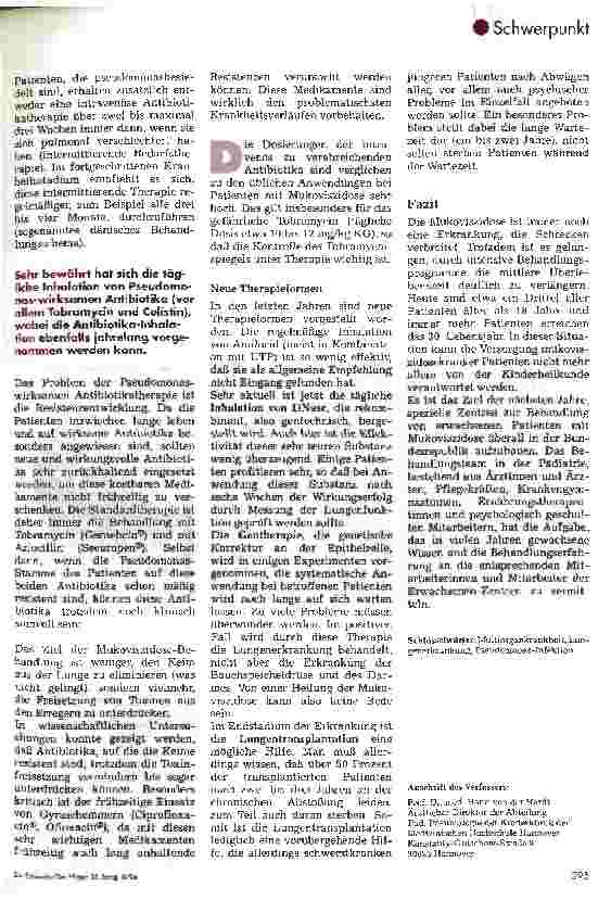Vorschauseite 3: Kinderkrankenpflege: Mucoviszidose Mucoviszidose - Cystische Fibrose