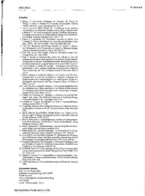 Vorschauseite 6: Normwerte für ein einfaches Verfahren zur Quantifizierung automatisierter Bewegungen über die Schreibgeschwindigkeit: Haid-Bonatti 1-20 Test - revidierte Fassung (HABO 1-20-r)