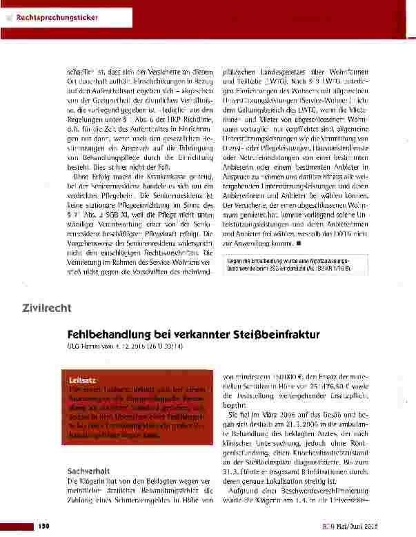 Vorschauseite 3: Anspruch auf Bchandlungspf lege in einer Seniorenresidenz LSG Rheinland-Pfalz vom 19.11.2015 (L 5 KR 5/15)
