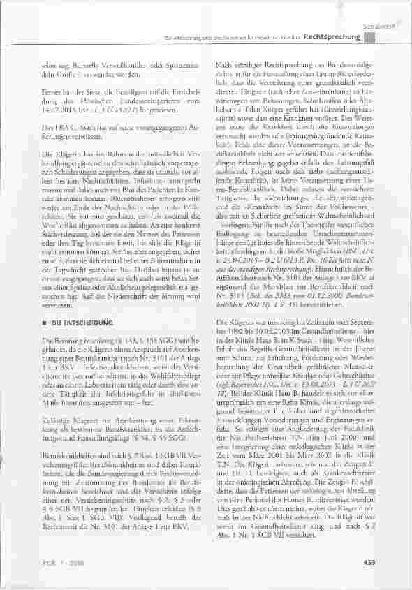 Vorschauseite 6: Zur Anerkennung einer Berufskrankheit bei Hepatitis-C-Infektion