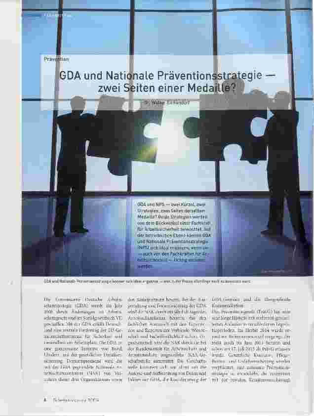 Vorschauseite 1: GDA und Nationale Präventionsstrategiezwei Seiten einer Medaille?