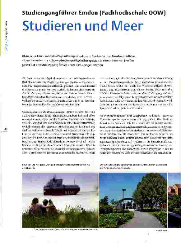 Vorschauseite 1: Studiengangführer Emden (Fachhochschule OOW)Studieren und Meer