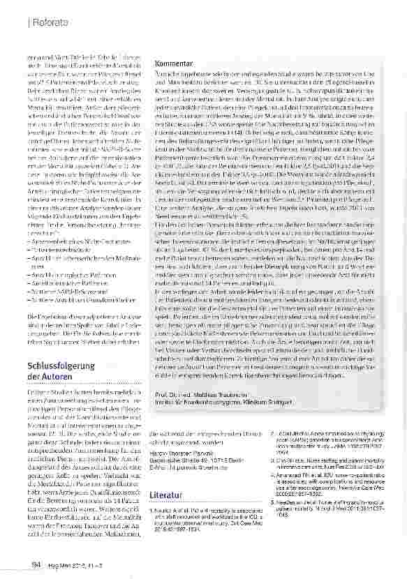 Vorschauseite 3: Einfluss von Personalschiüssel und Patienten-Turnover auf die Mortalität von Patienten auf Intensivstationen