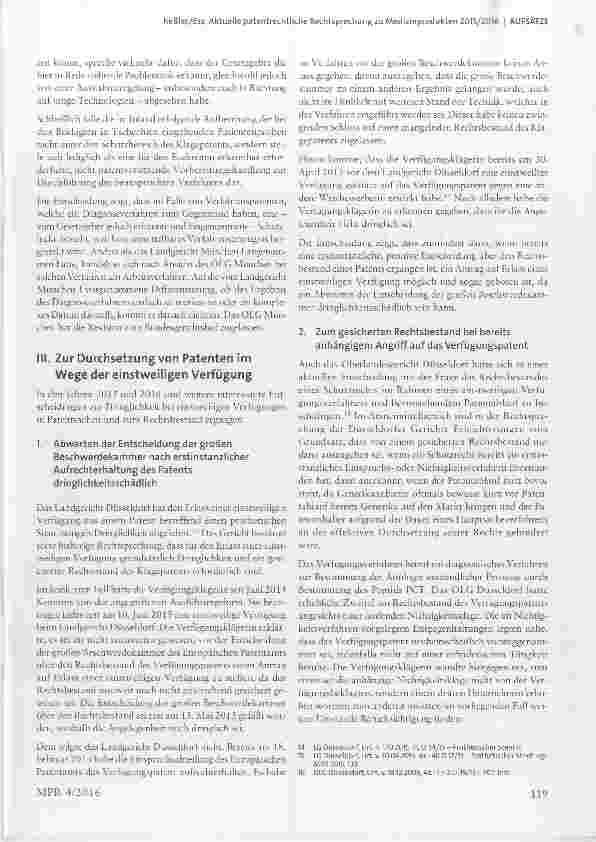 Vorschauseite 5: Aktuelle patentrechtliche Rechtsprechung zu Medizinprodukten 2015/2016