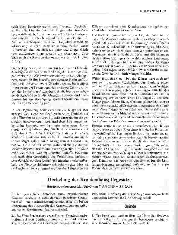 Vorschauseite 1: Deckelung der Krankenhauspflegesätze