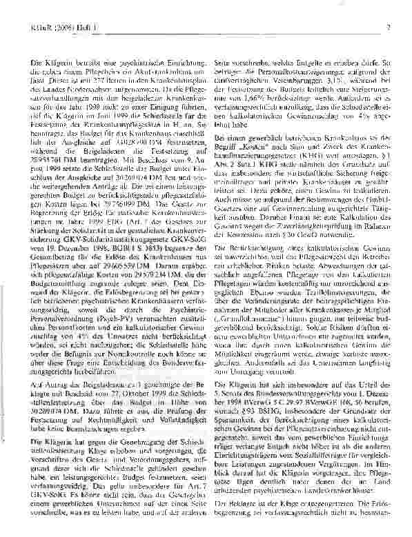 Vorschauseite 2: Deckelung der Krankenhauspflegesätze