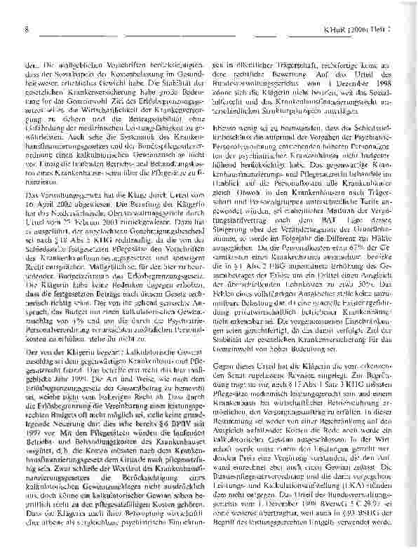 Vorschauseite 3: Deckelung der Krankenhauspflegesätze