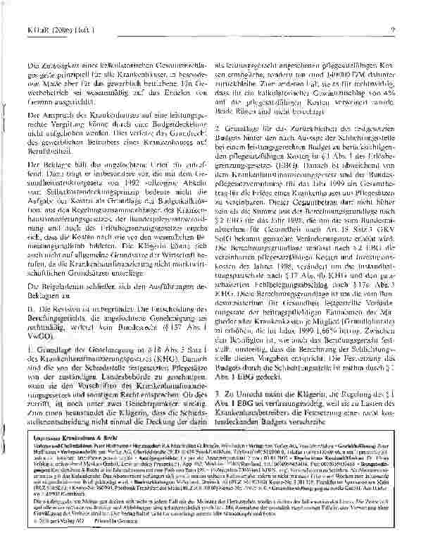 Vorschauseite 4: Deckelung der Krankenhauspflegesätze