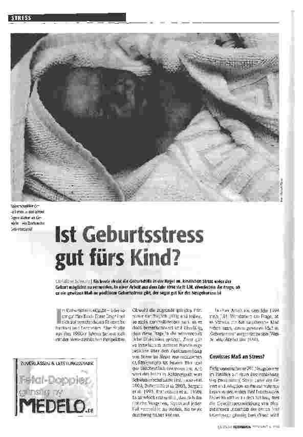 Vorschauseite 1: Ist Geburtsstress gut fürs Kind?