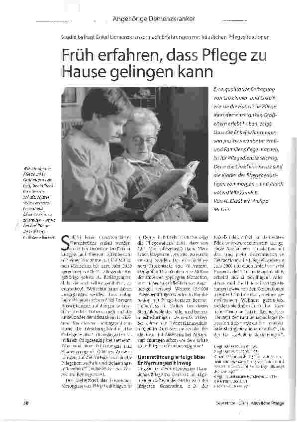 Vorschauseite 1: Früh erfahren, dass Pflege zu Hause gelingen kann