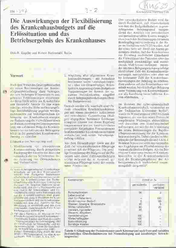 Vorschauseite 1: Die Auswirkungen der Flexibilisierung des Krankenhausbudgets auf die Erlössituation und das Betriebsergebnis des Krankenhauses