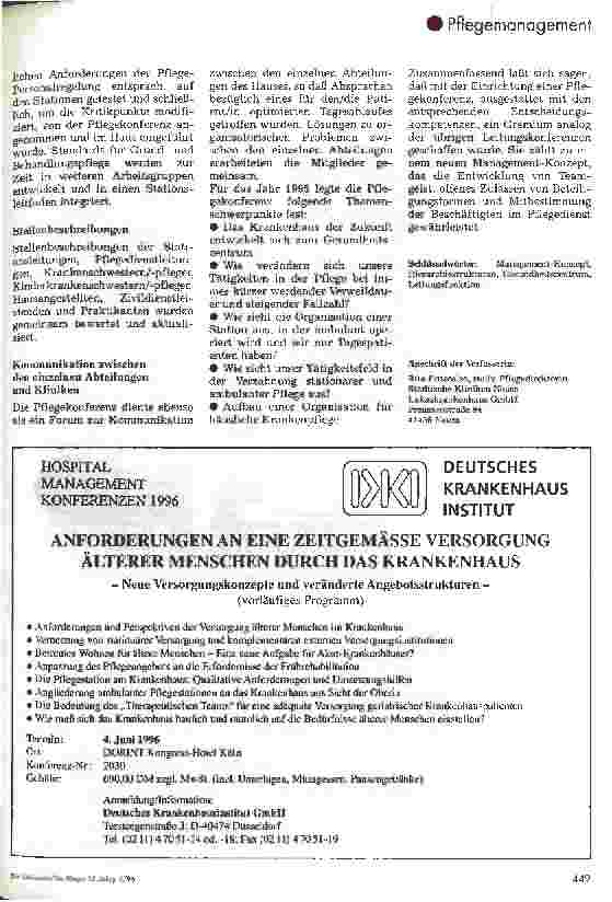 Vorschauseite 3: Die Pflegekonferenz Ein Instrument zur Beratung und Unterstützung der Geschäftsführung eines Krankenhauses durch Einbringung pflegerischer Fachund Sachkompetenz
