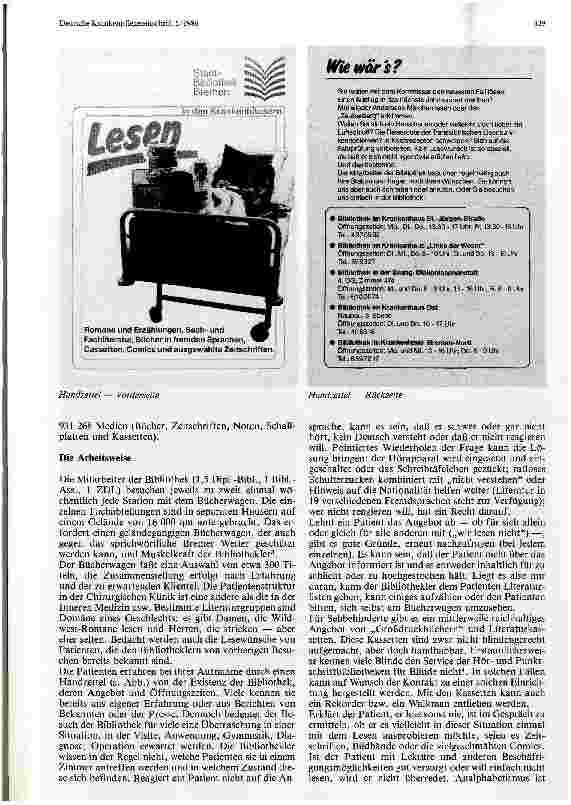 Vorschauseite 2: Die Krankenhausbibliothek