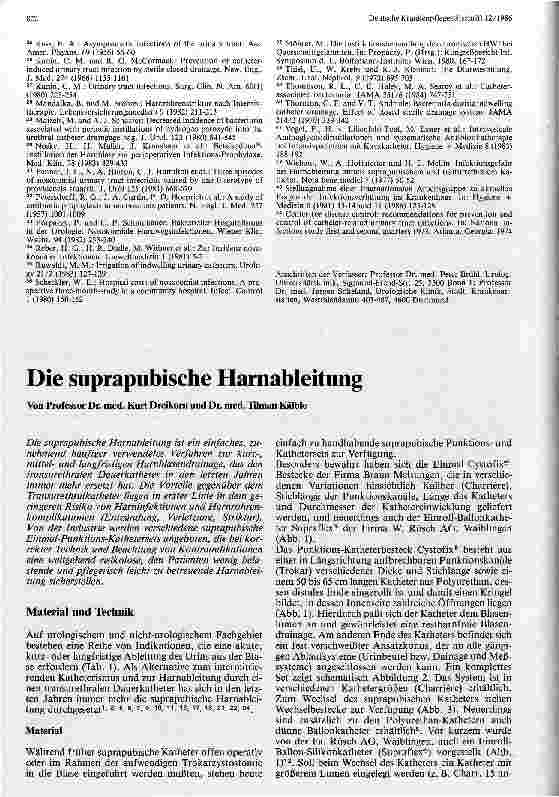 Vorschauseite 1: Die suprapubische Harnableitung