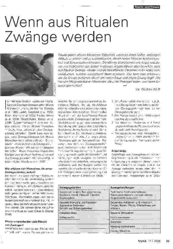 Vorschauseite 1: Wenn aus Ritualen Zwänge werden