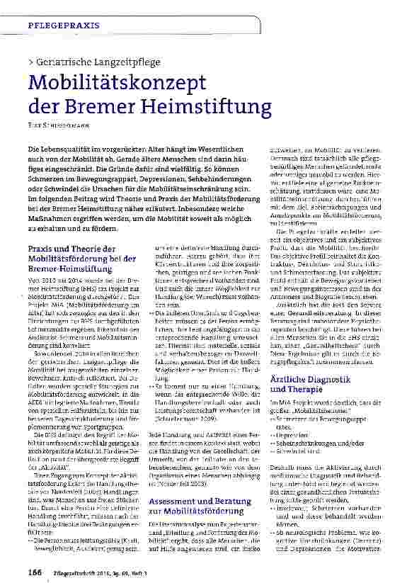 Vorschauseite 1: Mobilitätskonzept der Bremer Heimstiftung