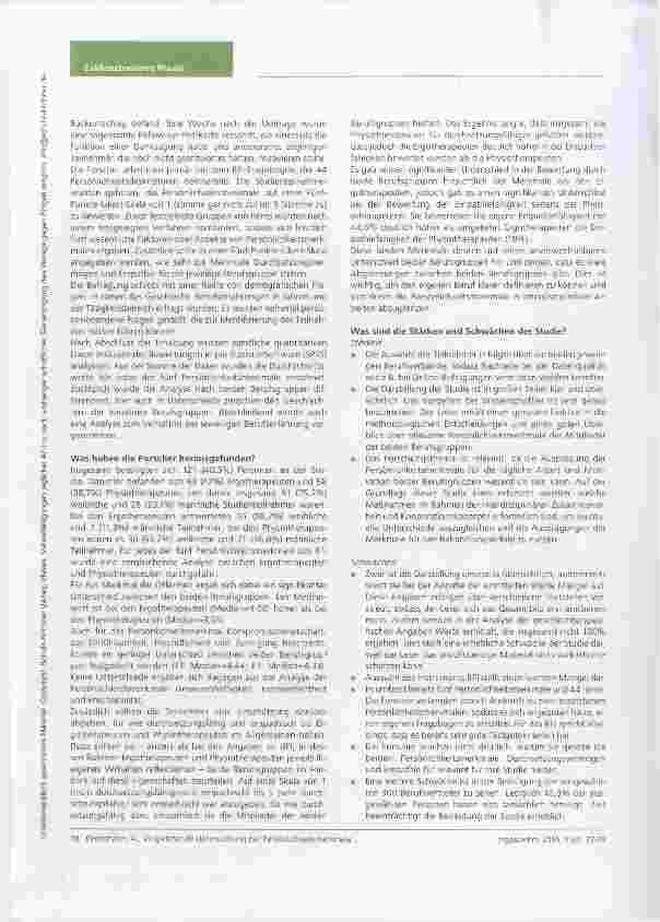 Vorschauseite 2: Eine vergleichende Untersuchung der Persönlichkeitsmerkmale zweier verwandter Heilberufe: Ergotherapie und Physiotherapie