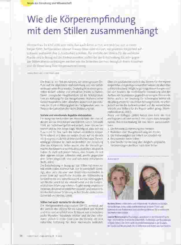 Vorschauseite 1: Wie die Körperempfindung mit dem Stillen zusammenhängt