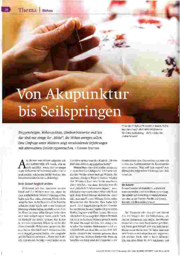 Vorschauseite 1: Von Akkupunktur bis Seilspringen