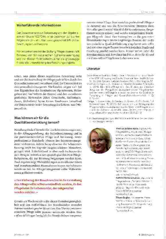 Vorschauseite 4: Lebensqualität in Pflegeheimen der Schweiz