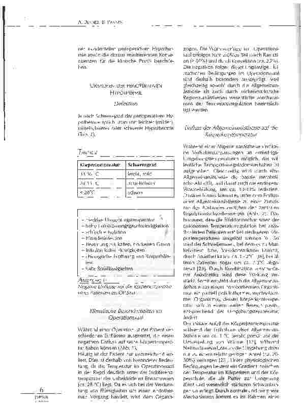 Vorschauseite 2: PERIOPERATIVE HYPOTHERMIE