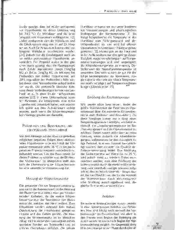 Vorschauseite 5: PERIOPERATIVE HYPOTHERMIE