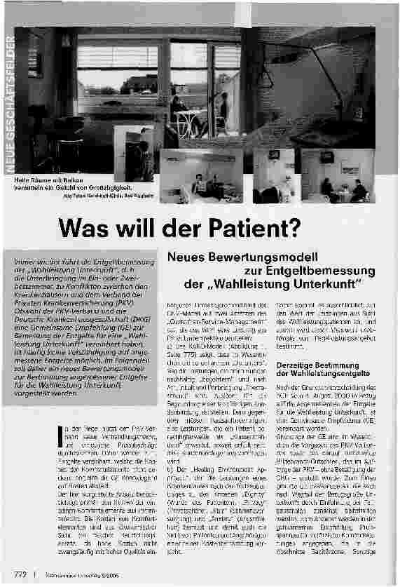 Vorschauseite 1: Was will der Patient?