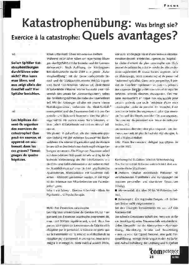 Vorschauseite 1: Katastrophenübung: was bringt sie?
