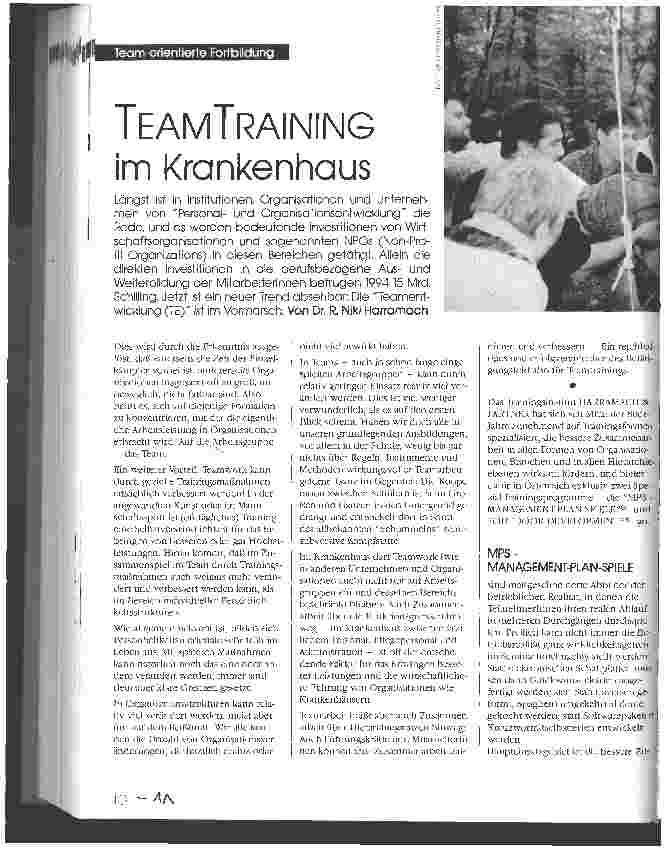 Vorschauseite 1: TeamTraining im Krankenhaus Team-orientierte Fortbildung