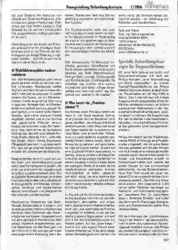 Vorschauseite 3: Raumgestaltung - Das Privatpatientenzimmer der Zukunft - ein beispielhafter Modellentwurf