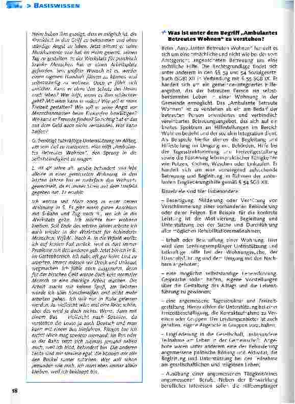 Vorschauseite 2: Berufsbetreuer sollten auf der Suche nach Arbeit einen Blick über den Tellerrand wagenAlternative: Ambulantes Betreutes Wohnen?