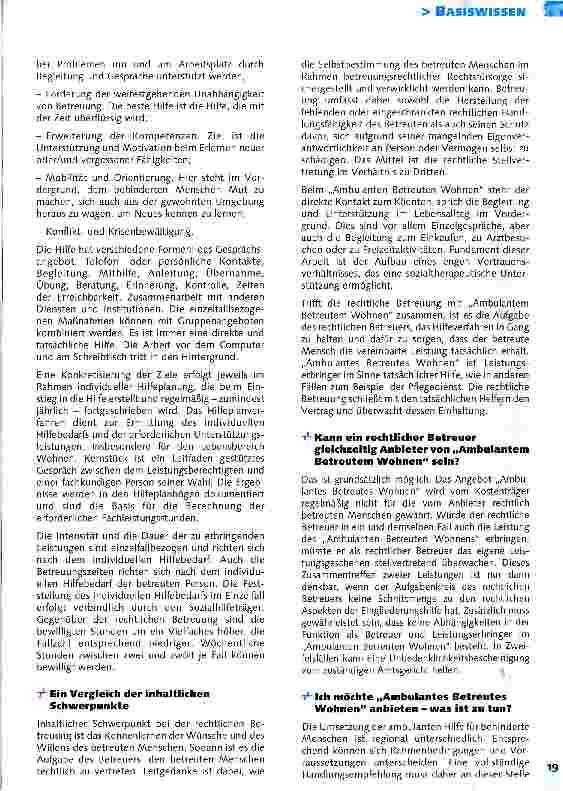 Vorschauseite 3: Berufsbetreuer sollten auf der Suche nach Arbeit einen Blick über den Tellerrand wagenAlternative: Ambulantes Betreutes Wohnen?