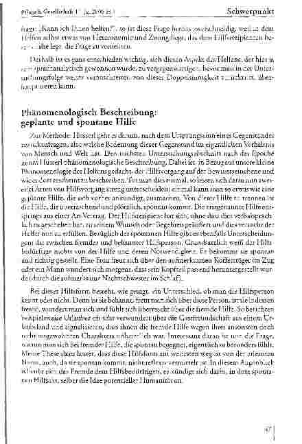 Vorschauseite 4: Eine kleine Phänomenologie des Helfens -Versuch über Husserl