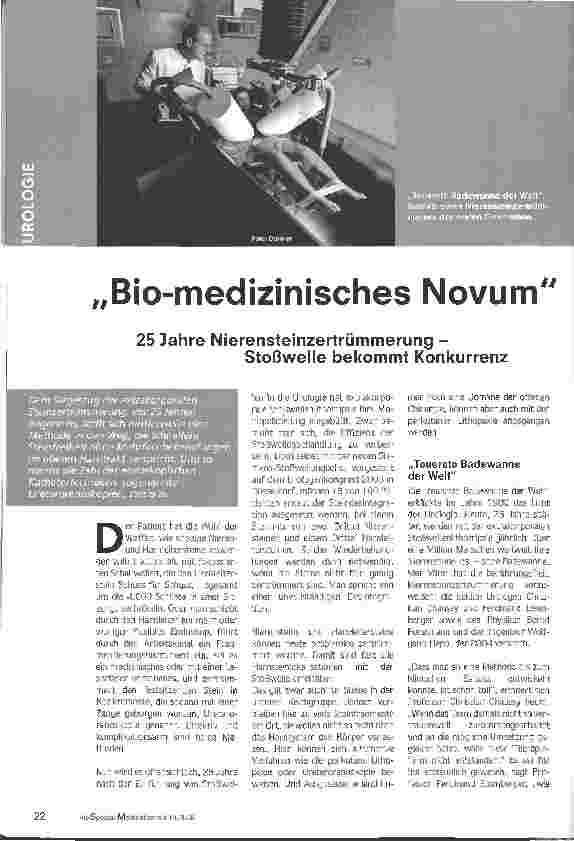 Vorschauseite 1: Bio-medizinisches Novum 25 Jahre Nierensteinzertrümmerung - Stoßwelle bekommt Konkurrenz