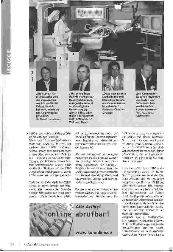 Vorschauseite 3: Bio-medizinisches Novum 25 Jahre Nierensteinzertrümmerung - Stoßwelle bekommt Konkurrenz