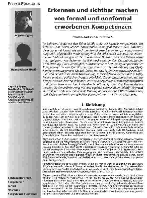 Vorschauseite 1: Erkennen und sichtbar machen von formal und nonformal erworbenen Kompetenzen