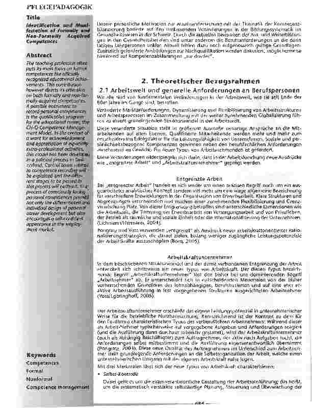 Vorschauseite 2: Erkennen und sichtbar machen von formal und nonformal erworbenen Kompetenzen