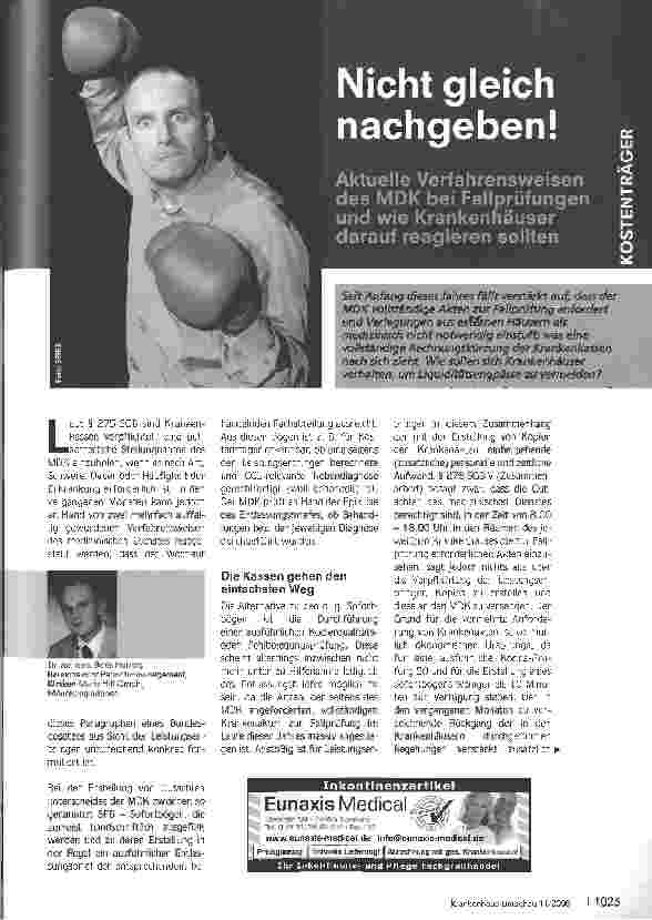 Vorschauseite 1: Nicht gleich nachgeben! - Aktuelle Verfahrensweisen des MDK bei Fallprüfungen und wie Krankenhäuser darauf reagieren sollten