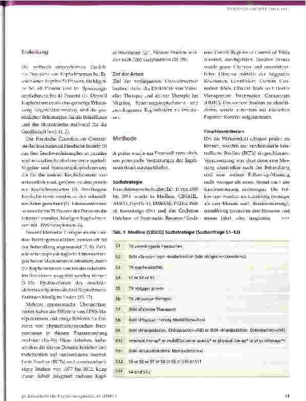 Vorschauseite 2: Effektivität von Manueller Therapie und aktiver Therapie bei Migräne, Spannungskopf schmerz und zervikogenem Kopfschmerz
