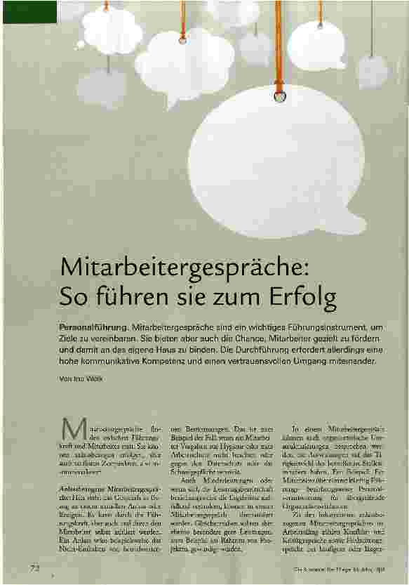 Vorschauseite 1: Mitarbeitergespräche: So führen sie zum Erfolg