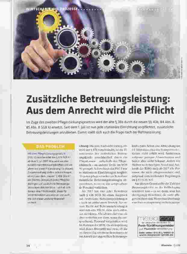 Vorschauseite 1: Zusätzliche Betreuungsleistung: Aus dem Anrecht wird die Pflicht