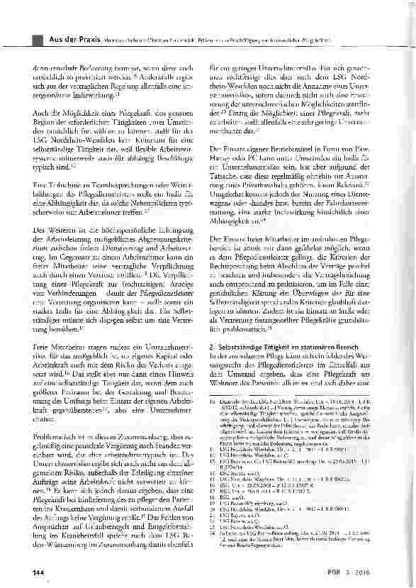 Vorschauseite 3: Risiken bei der Beschäftigung von freiberuflichen Pflegekräften