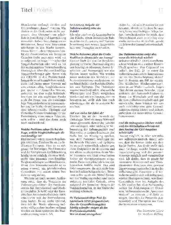 Vorschauseite 2: Die Politik ist am Zug