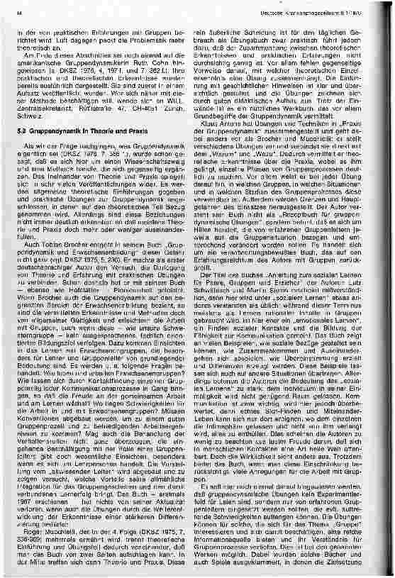 Vorschauseite 2: Die Gruppe und ihre Dynamik Was sagt die Literatur