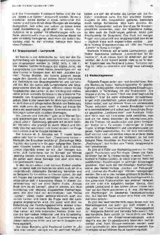Vorschauseite 3: Die Gruppe und ihre Dynamik Was sagt die Literatur
