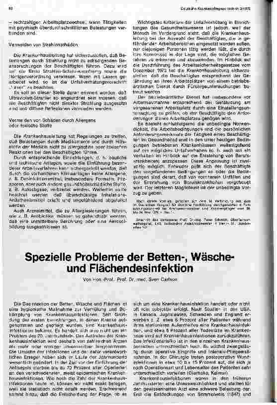 Vorschauseite 1: Unfallverhütung im Krankenhaus